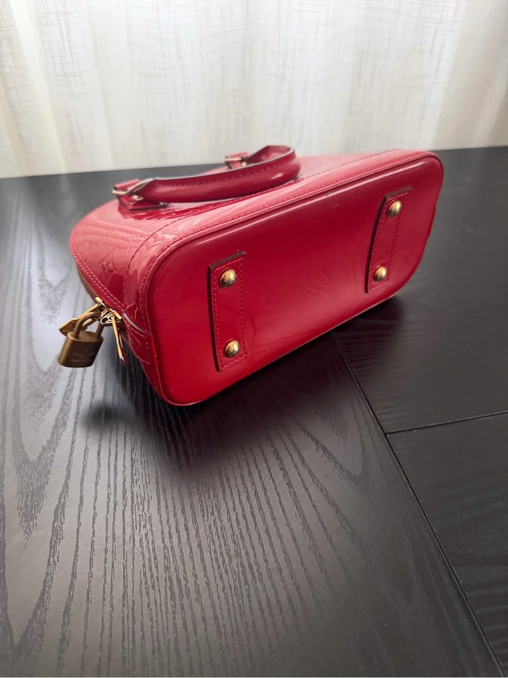 Louis Vuitton Red Vernis Alma BB Satchel